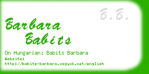 barbara babits business card